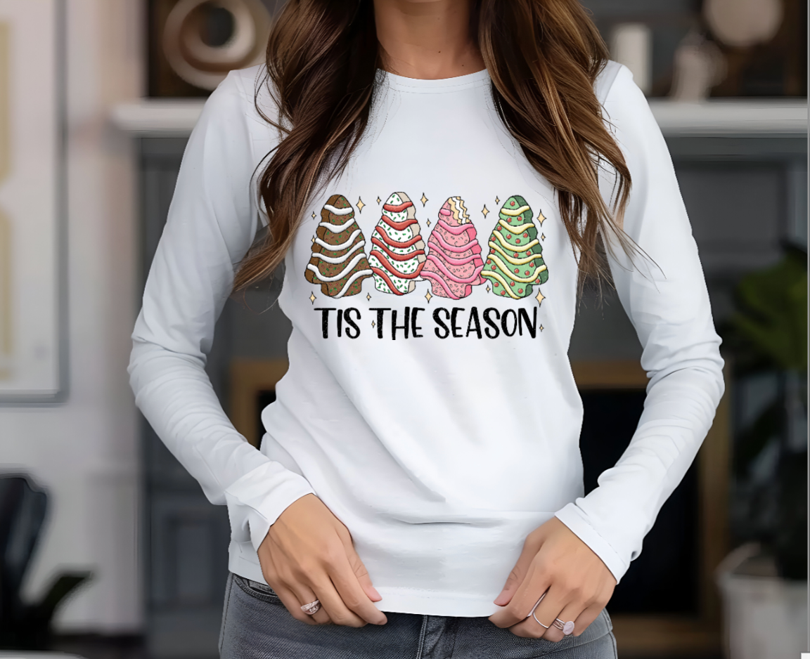 Nostalgic Tis the Season Christmas Trees Cake Shirt