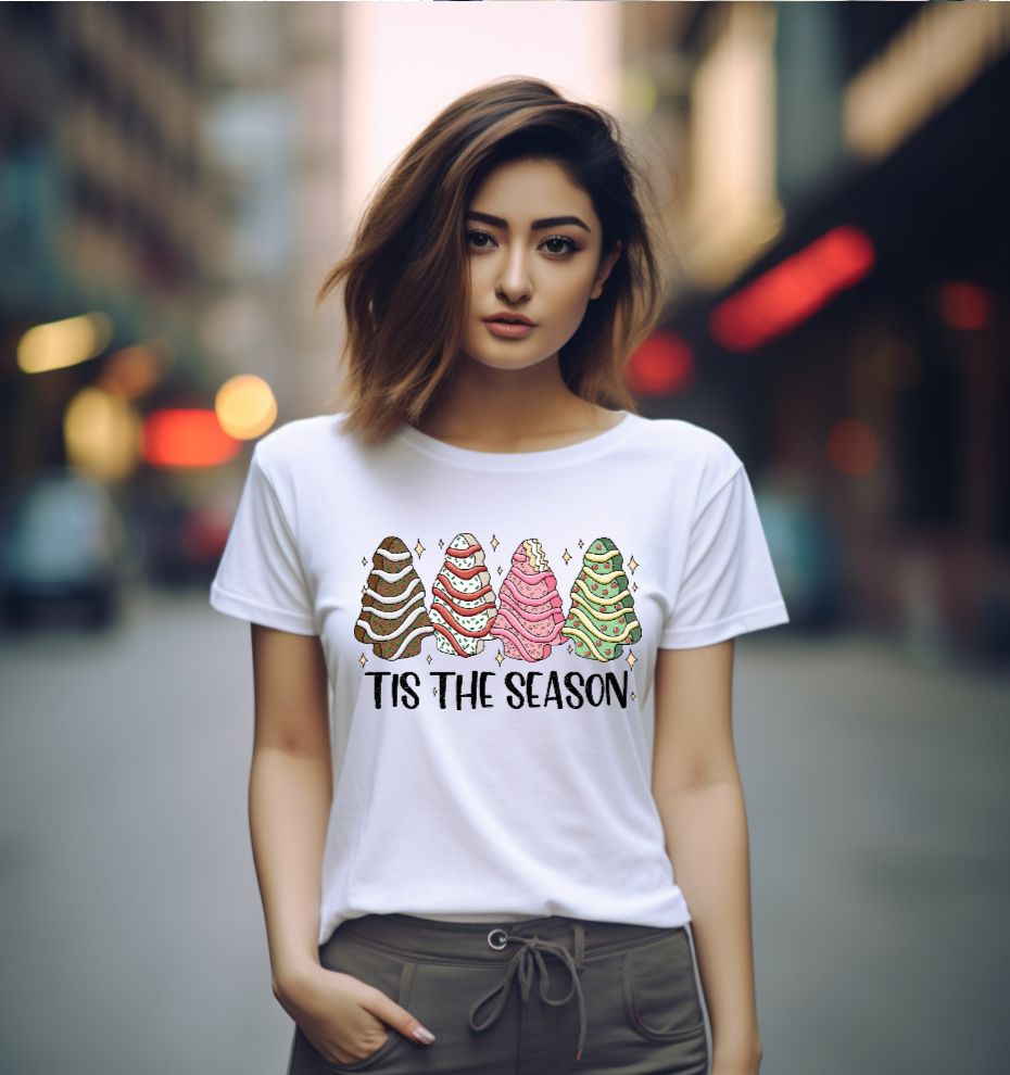 Nostalgic Tis the Season Christmas Trees Cake Shirt