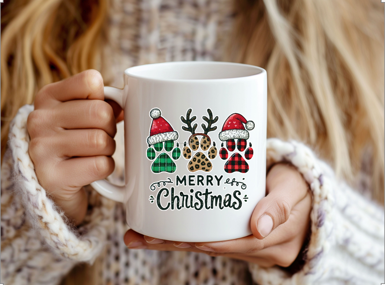 Merry Christmas Paws Mug